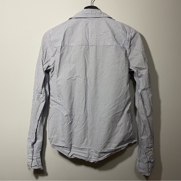 Abercrombie & Fitch Checkered White and Blue Button Down Shirt - Picture 5 of 11